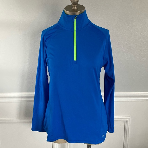 C9 by Champion Half Zip Long Sleeve Mock Neck Top with Back Ruffle Detail - Picture 1 of 5